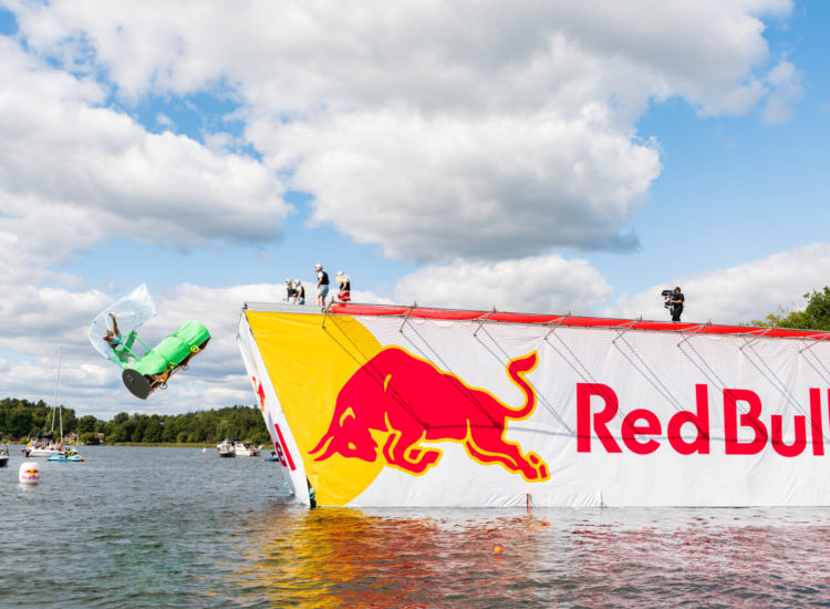 Participants performing at Red Bull Flugtag, in Stockholm, Sweden on August 22, 2021. // SI202108230305 // Usage for editorial use only //