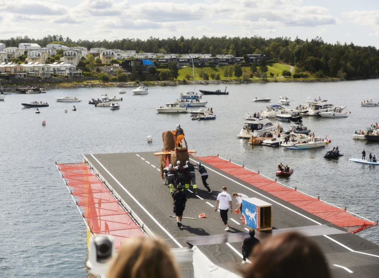 Participants perform at Red Bull Flugtag in Stockholm, Sweden on August 22, 2021 // SI202108231106 // Usage for editorial use only //